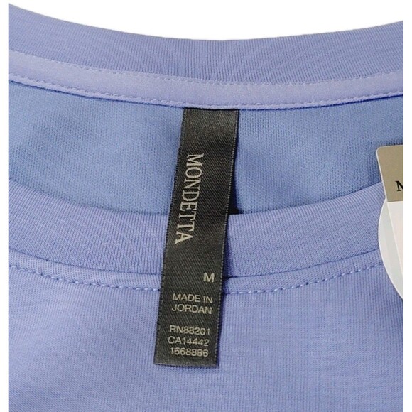 Mondetta Women's M Drop Shoulders Scuba Crewneck Relaxed Sweatshirt Stretch Blue - Picture 8 of 11